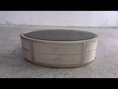 Oak Veneer Round Coffee Table Natural Wood Top Coffee Table Customized