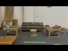 Customized Outdoor Courtyard Villa Teak Wood Table And Sofa Set For Garden Leisure