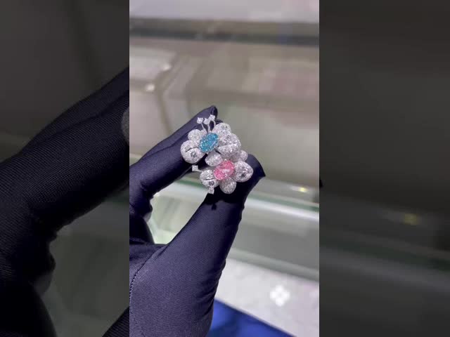 18k forma oval duas cores estilo anel laboratório crescido rosa anel de diamante luxo e design requintado para festa para banquete
