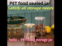 Food-Grade PET Transparent Sealed Jar with Lid Sealing Gasket , Moisture-Proof Biscuit Storage Plastic Jar video