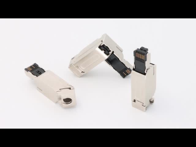 Conexão rápida RJ45 Conector Plug 145 Metal Housing 4Pin 100MBit/S
