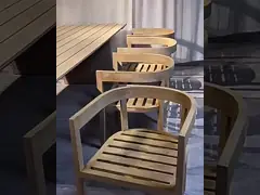 Outdoor Teak Dining Teakwood Patio Table And Chairs Anti Corrosion Anti Cracking