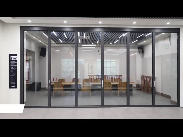 Aluminium Exterior Bi Fold Sliding Doors Foldable Glass Doors ISO Certification folding sliding patio doors