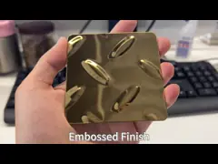 201 304 Golden Color Coated 3MM 2MM Stamping Embossed Surface Anti Slip Stainless Steel Checkered Plate