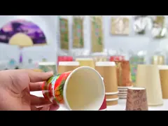 Одноразовые бумажные чашки для горячих напитков 8 унций Ripple Wall Pe покрытые бумажные чашки для вывоза video