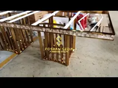 Мраморный обеденный стол роскошный прямоугольник средний размер video