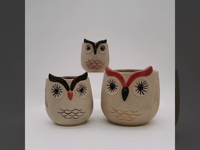 24 Inch 6 Inch  16 Inch Ceramic Flower Pots 3D Unique Owl Lovely Flower Succulent Pots Mode