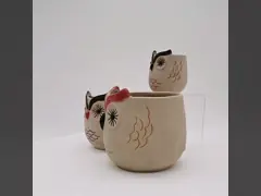 بيع بالجملة الساخن Instagram الجميل 3D فريدة من نوعها البومة زهرة العصير وعاء في الفخار الطين السيراميكي