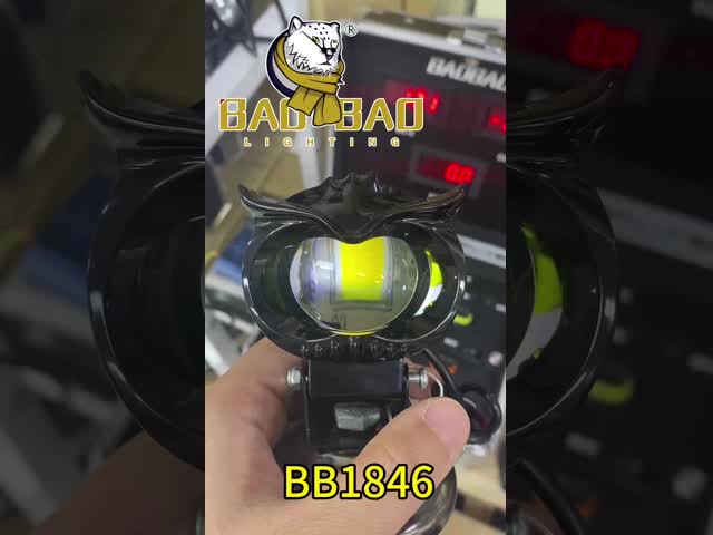 80В Сова Дизайн Белый Желтый Акриловый Кольцо Мотоцикл Светодиодные Прожекторы видео