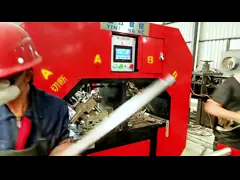 Автоматическая гидравлическая машина для пробивания труб с максимальной пробивной способностью 50 мм video