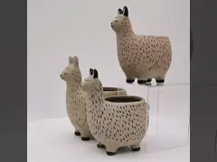 Unique Alpaca Lama Flower Succulent Pot in Pottery Clay Ceramic Wholesale Hot Sale Lovely Instagram 3D Flower/succulent Pots