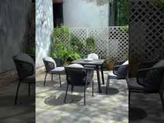 Outdoor Furniture Luxury PE Woven Wicker Chairs And Table Set For Garden Patio Dining