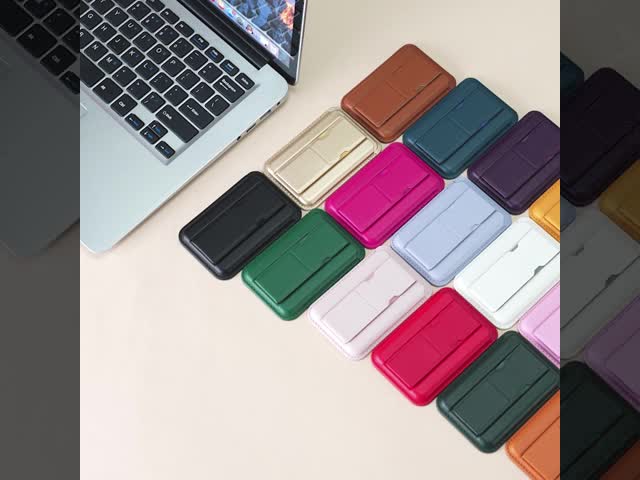 ベーガン レザー マグセーフ 財布 スリム 耐久性 エコフレンドリー 電話スタンド