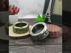 82*32MM Цвет бронзовый Зин сплав Настраиваемый портативный металлический литейный пепельник video