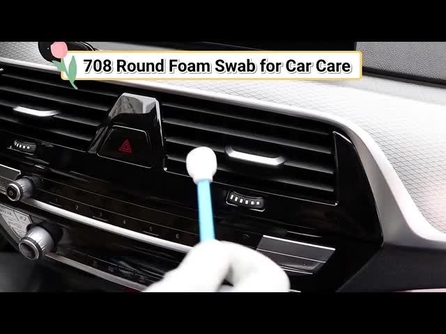 128mm Long Blue Hanlde Round Foam Swabs Car Printer Head Remover Swab