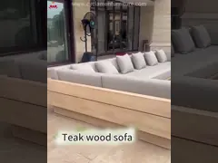 Садовый диван из твердого тикового дерева набор наружной модульной гостиной с высокой отскочной губкой подушкой video