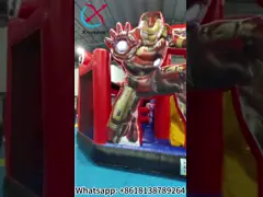 Nieuw ontwerp Digitaal drukwerk Opblaasbaar springhuis met dia's Marvel Iron Man Opblaasbaar springkasteel voor kinderen