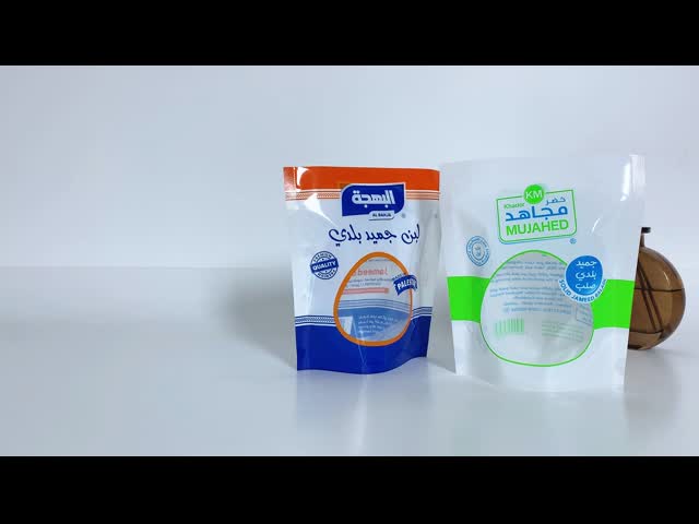 Moisture Proof Stand Up Plastic Packaging Bags With Window For Snack Dried Food Nuts Custom Logo video