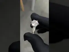 実験室で育てた ダイヤモンドリング 3.01ct CVD 白 F VS2 ハーフ・オブ・カントリー スタイル 丸