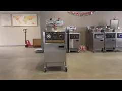 Электрическая 4HD коммерческая механическая панель куриный фритюр под давлением с автоматической фильтрацией video