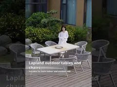 Outdoor Furniture Customized Luxury Woven Wicker Chairs And Table Garden Patio Dining