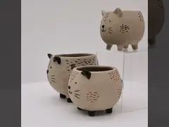 Unique Kitten Cat Flower Succulent Pot in Pottery Clay Ceramic Wholesale Hot Sale Lovely Instagram 3D Flower/succulent Pots