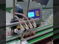 Автоматическая машина для заполнения парфюмерии, машина для розлива вина и арахисового масла с конвейером video