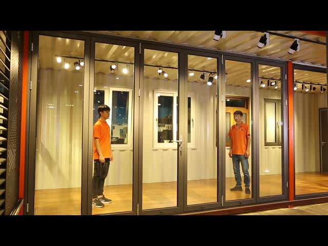 Портативные складные двери звукоизоляционные алюминиевые окна с низкой ценой видео