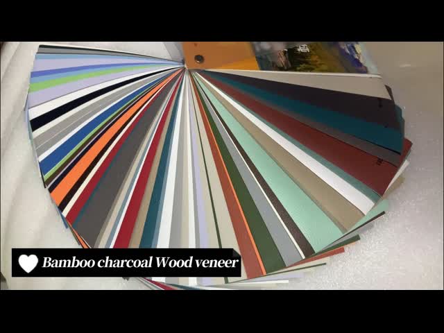 Eco Friendly  Bamboo Charcoal Wood Veneer Waterproof Pvc Wood Sheet Bamboo Crystal Panel video