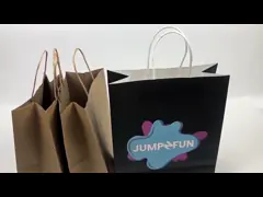 Крафт-бумага Белый картон Личный логотип Бумажные пакеты Шелковый экран Кожаная веревка Поддержка настройка video