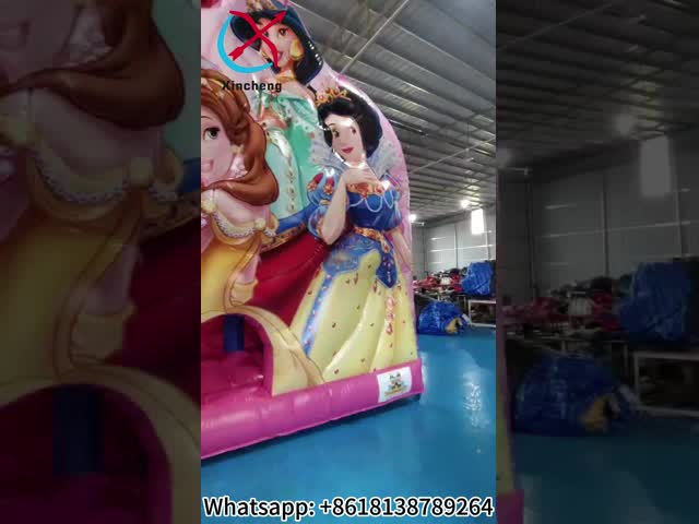 デジタル印刷 スライド付き 充電式跳躍家 ディズニープリンセス 充電式跳躍城 子供向け