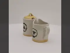 كريمر الفخار و مجموعة السكر 3D النحل الحرير السكر المطبوع مع غطاء السيراميك كل يوم