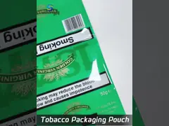 Cigarette Packing Manufacturer Loose Leaf Zipper Bag Rolling Tobacco Packaging Pouch