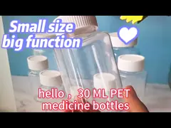 30ml PET Clear Tablet Capsule Pharmaceutical Plastic Packaging Plastic Capsule Bottle With Cap