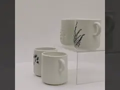 فنجان قهوة يدوي مع 3D غشاش صافي متطاطي كؤوس الحجارة السيراميكية للهدية