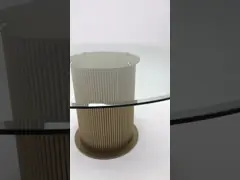 Современный круглый прозрачный закаленный стеклянный столик верхний стеклянный столик для гостиной и ресторана video