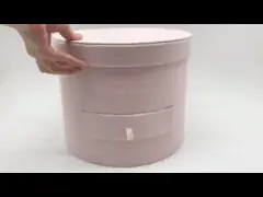 Заказ на заказ Розовая цилиндровая бархатная коробка с ящиком и круглым дизайном video