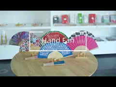 Персонализированный логотип Бамбуковые ручные вентиляторы для свадьбы Персонализированный пластиковый складной вентилятор video