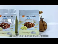 Customized Flat Bottom Cookie Packaging Pouch Stand Up Pouch Chocolate Chip Zipper Food Packaging Bag video