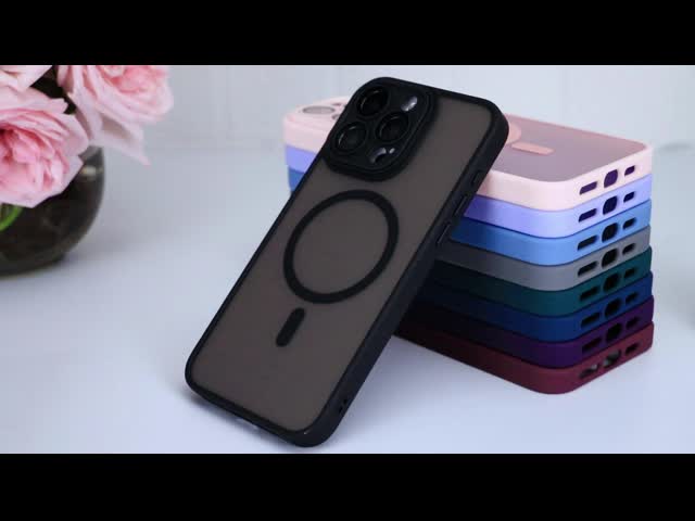 iPhone 16 15 14 Pro Max用のレンズフィルム 衝撃防止磁気マグネシフ電話ケース
