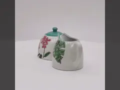 كريم الفخار والسكر مجموعة الربيع الصيف 3D الحرير الطباعة مع نمط الرسم اليدوي
