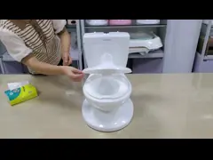 Розовый пластиковый детский туалет с сертификацией EN71 и дизайном логотипа на заказ video