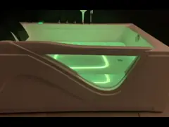 Ladodo Luxury Double Rectangle Bathtub With One Piece LED Bottom Light