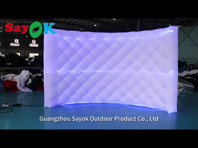 360 Inflatable Photo Booth Enclosure Backdrop Wall Led Changing Light Curved Inflable Photo Booth Wall video