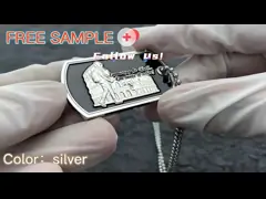 Metal Dog Tag Necklace Pendant Stainless Steel Alloy Enamel Flag Dog ID Tags