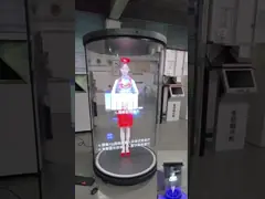 3D цилиндрический акриловый цифровой голографический монитор Кубический дисплей Человеческий проекционный шкаф video