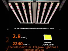 850W Daisy Chain LED Grow Lights Полный спектр УФ-свет для растений Спектр светодиодный панельный свет video