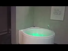 Acrylic Whirlpool Corner Massage Bathtub With Circle Waterfall