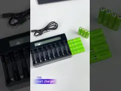 Многофункциональное умное светодиодное зарядное устройство для заряжаемых батарей NIMH AA/AAA video