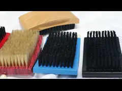 Abeis Square Wave Brush For 360 Curved Palm Wood Handle Natural Soft Boar Bristle